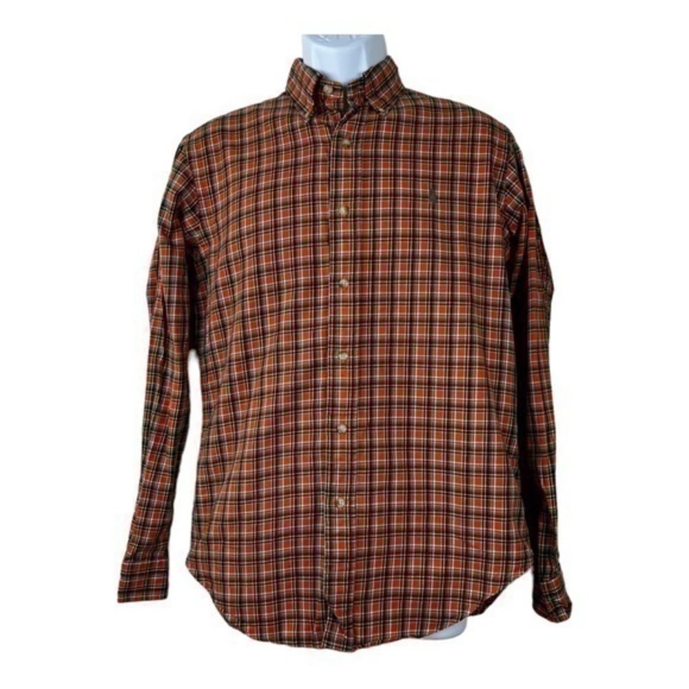 Ralph Lauren Men Casual SHIRT Buttons Down Orange Sz S